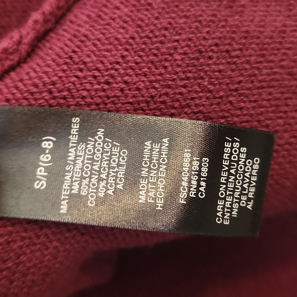 Signature Shawl Knit Cardigan Sweater Burgandy Red Size S/P (6-8) - Picture 8 of 10